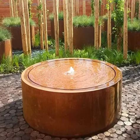 Tables d'eau ronde Acier corten