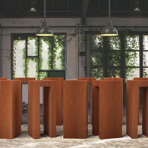 U-Socle Acier corten