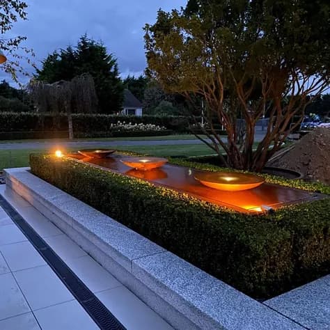 Tables d'eau avec écualles Acier corten