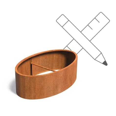 ELLIPSE Sans fond Acier corten