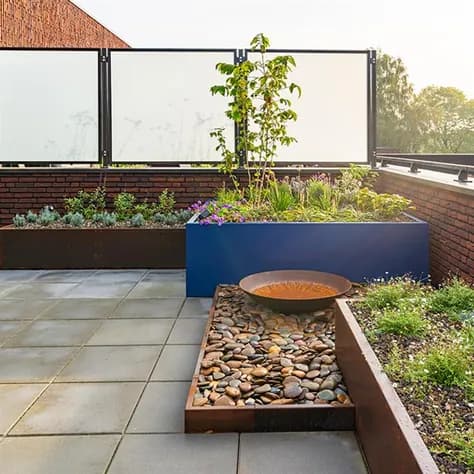 Bordure de jardin bord supperieur plié  Acier corten