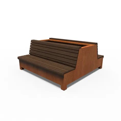 AROS avec double banc Acier corten