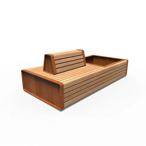 STORR avec double banc Acier corten