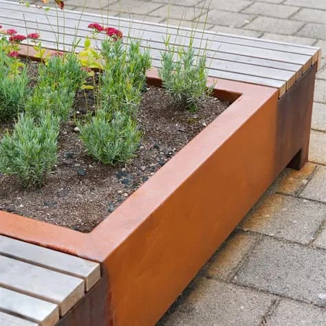 AROS avec double banc Acier corten