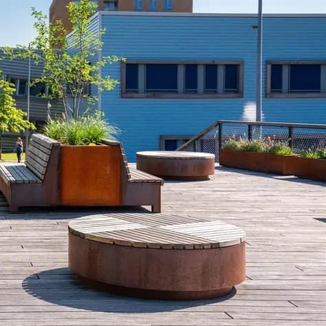 AROS avec double banc Acier corten
