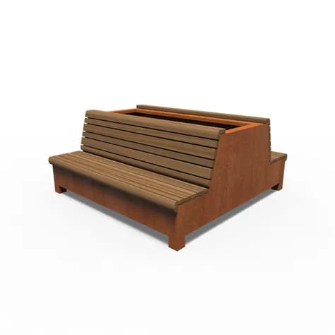 AROS avec double banc Acier corten