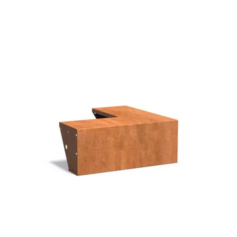Mur de soutènement 400 avec bord supérieur large angle Acier corten