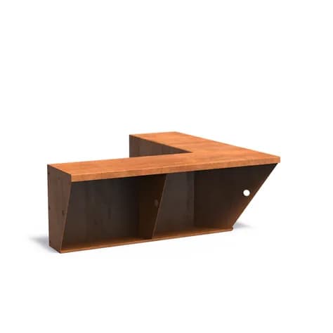 Mur de soutènement 500 avec bord supérieur large angle Acier corten