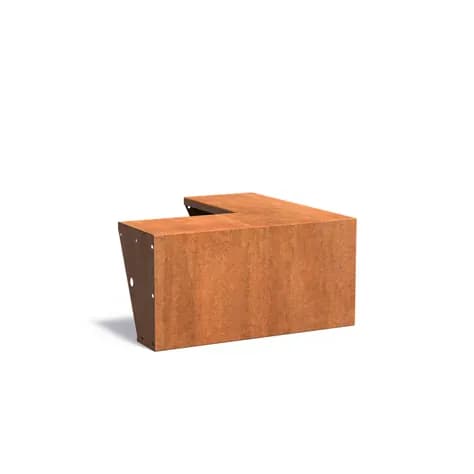 Mur de soutènement 500 avec bord supérieur large angle Acier corten