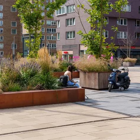 Mur de soutènement 400 avec bord supérieur large angle Acier corten
