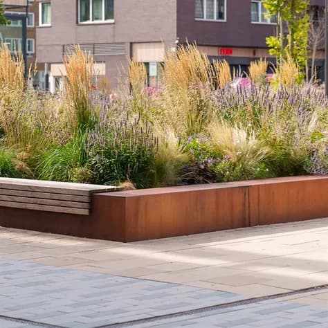 Mur de soutènement 500 avec bord supérieur large angle Acier corten