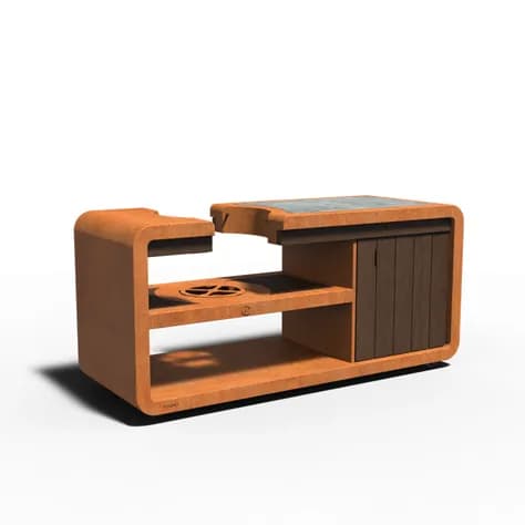 STATION KAMADO Acier corten
