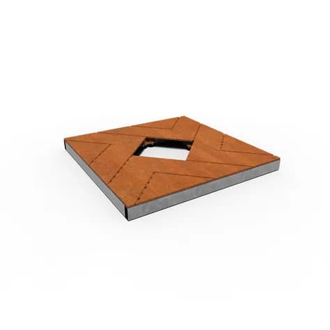 Grille d'arbre à motif croisé Acier corten