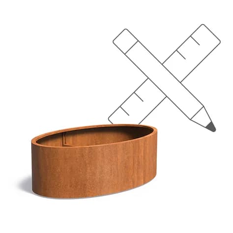 ELLIPSE avec fond Acier corten