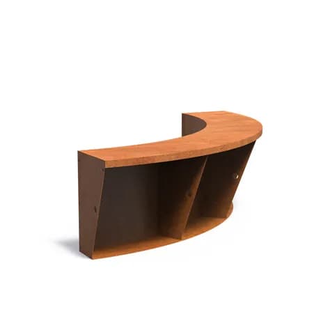 Mur de soutènement 600 avec bord supérieur large courbe Acier corten
