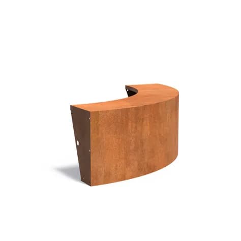 Mur de soutènement 600 avec bord supérieur large courbe Acier corten