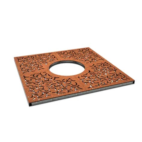 Grilles d'arbres carré 1800 Acier corten