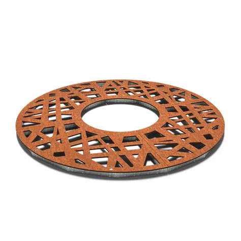 Grilles d'arbres ronde 1800 Acier corten
