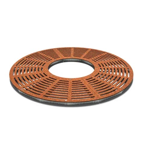Grilles d'arbres ronde 1800 Acier corten