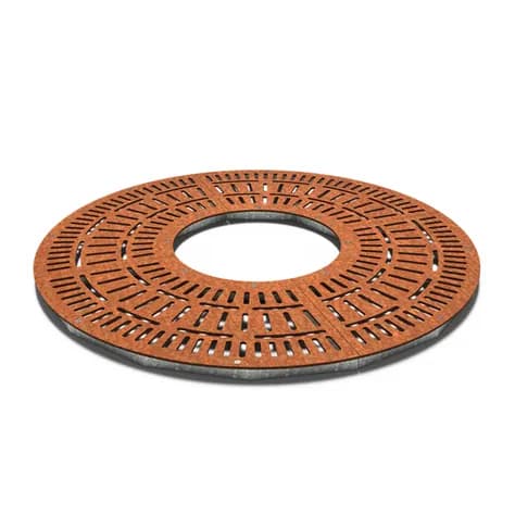 Grilles d'arbres ronde 1800 Acier corten