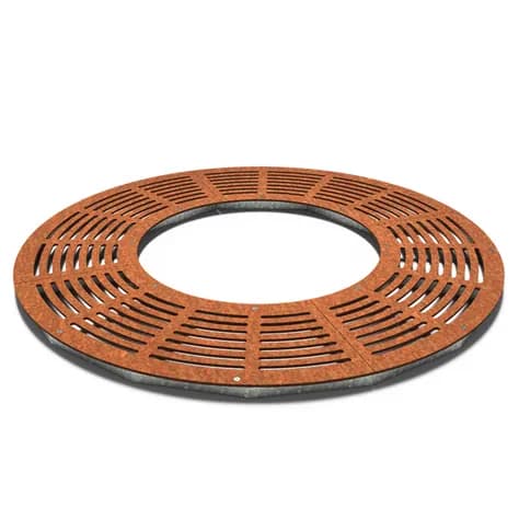Grilles d'arbres ronde 1950 Acier corten