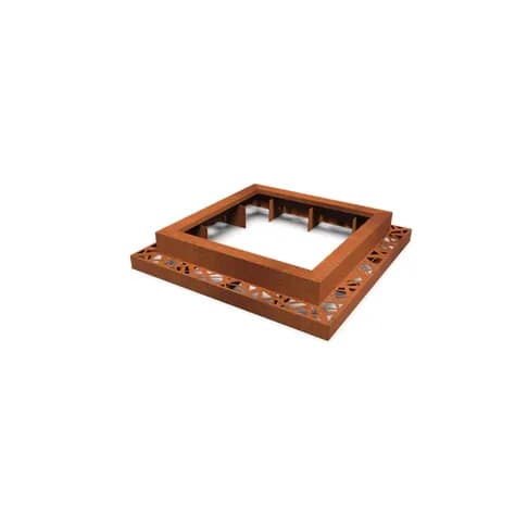 Miroir d'arbre carré 980 Acier corten