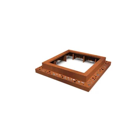 Miroir d'arbre carré 980 Acier corten