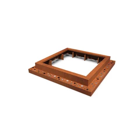 Miroir d'arbre carré 1200 Acier corten