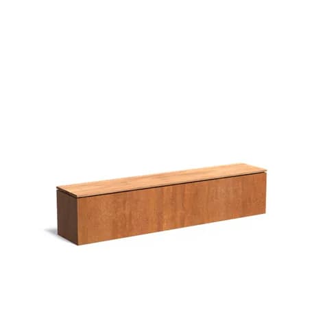 Socle avec siège Acier corten