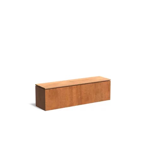 Socle avec siège Acier corten