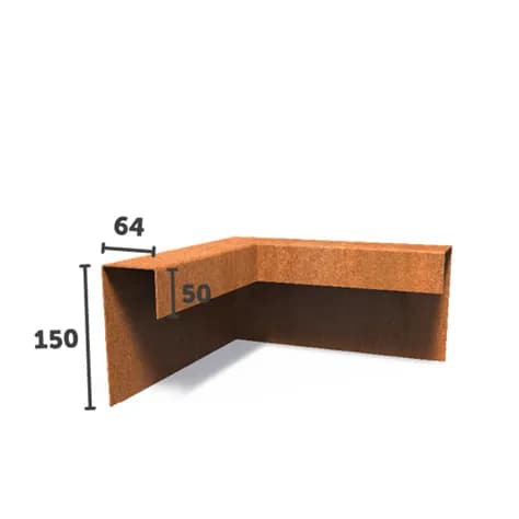 Profilés de recouvrement angle Acier corten