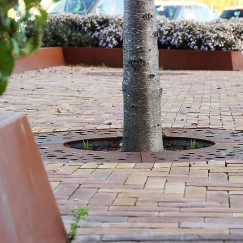 Grilles d'arbres ronde 1800 Acier corten