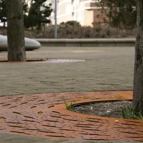 Grilles d'arbres ronde 1800 Acier corten