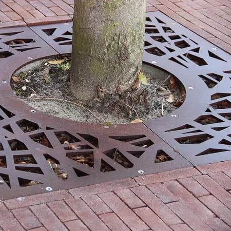 Grilles d'arbres carré 1950 Acier enduit