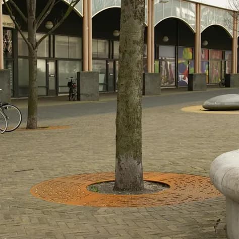 Grilles d'arbres ronde 1950 Acier enduit