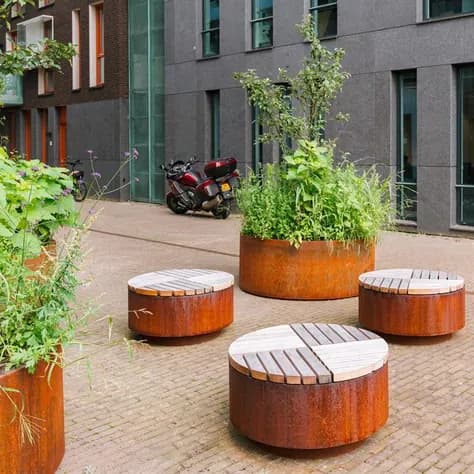 AROS carré Acier corten